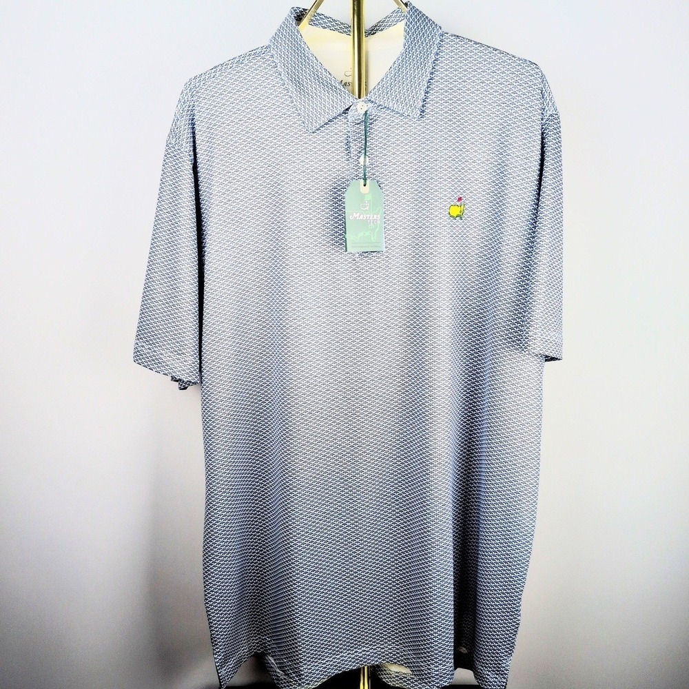 NWT 2026 Masters Tech Polo Shirt Men XL Navy White Umbrella Print Performance